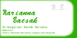 marianna bacsak business card